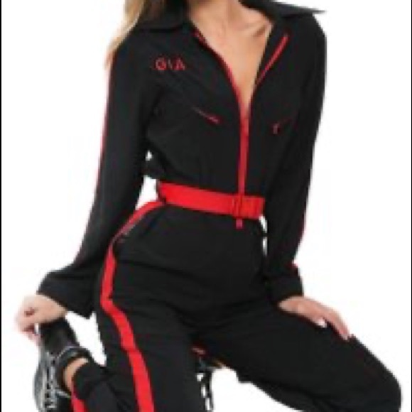 I AM GIA Red & Black Utility Jumpsuit, Small - Picture 3 of 3